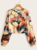 Retro Drop Shoulder Tie Dye Pullover