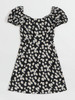 Plus Tie Front Daisy Floral Milkmaid Dress