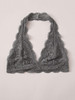 Plunging Floral Lace Halter Bralette