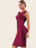 Zip Back Plunge Neck Bandage Dress