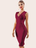 Zip Back Plunge Neck Bandage Dress