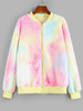 Tie Dye Plush Drop Shoulder Jacket