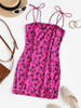 Slit Butterfly Print Mini Bodycon Dress