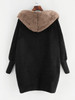 Open Front Fuzzy Hooded Teddy Coat