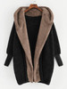 Open Front Fuzzy Hooded Teddy Coat