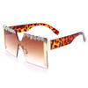 Oversized Square Rimless Rhinestone Sunglasses Women Brand Designer