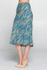 Teal Animal Print Modest Midi Skirt, Modest Skirts