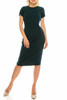 Maggy London Pine Green Modest Dress with Lace Trims, Modest Christmas Dress, Forest Green