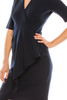 Maggy London Dark Navy Empire Waist Faux Wrap Modest Dress Maggy London Dark Navy Empire Waist Faux Wrap Modest Dress