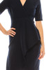 Maggy London Dark Navy Empire Waist Faux Wrap Modest Dress Maggy London Dark Navy Empire Waist Faux Wrap Modest Dress