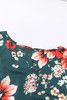 Green Floral 3/4 Sleeve Wrap Modest Midi Dress, Modest Dresses, Modest Christmas Dress