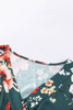 Green Floral 3/4 Sleeve Wrap Modest Midi Dress, Modest Dresses, Modest Christmas Dress