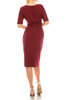 Modest Dresses: Adrianna Papell Dark Scarlet Scuba Pleated Draped Modest Dress, Modest Bridesmaid Dress