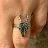 Deer Skull Ring - Sterling Silver