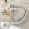 HOOPET New Style Pet Dog Cat Bed Round Plush Cat Warm Bed House Soft Long Plush Bed For Small Dogs For Cats Nest 2 In 1 Cat Bed