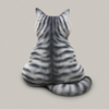 Cute Cat Back Shape Plush Pillow With Tail Home Decor