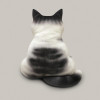 Cute Cat Back Shape Plush Pillow With Tail Home Decor