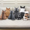 Cute Cat Back Shape Plush Pillow With Tail Home Decor