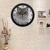 Wall Clock Cute Siamese Cat Round Silver Clock 9" Gifts For Cat Lover