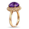 Gorgeous 6.85ct Amethyst & Diamonds Gold Ring