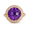 Gorgeous 6.85ct Amethyst & Diamonds Gold Ring