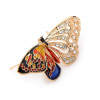 Multicolored Enamel Butterfly Brooch