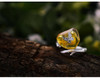 Sterling Silver and Natural Amber Butterfly Ring