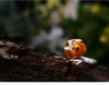 Sterling Silver and Natural Amber Butterfly Ring