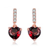 Red Garnet Drop Earrings made of Silver and Plated with 18K Gold