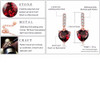 Red Garnet Drop Earrings made of Silver and Plated with 18K Gold