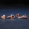 Red Garnet Drop Earrings made of Silver and Plated with 18K Gold