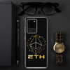 Gold on black ETH Ethereum Samsung Case