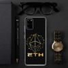 Gold on black ETH Ethereum Samsung Case