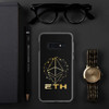 Gold on black ETH Ethereum Samsung Case