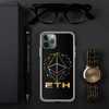 Gold on black ETH Ethereum iPhone Case