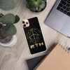 Gold on black ETH Ethereum iPhone Case