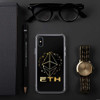 Gold on black ETH Ethereum iPhone Case