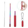Stainless Steel Telescopic Drinking Portable straw For Travel Reusable Collapsible Metal Straw With Brush