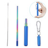 Stainless Steel Telescopic Drinking Portable straw For Travel Reusable Collapsible Metal Straw With Brush