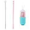 Stainless Steel Telescopic Drinking Portable straw For Travel Reusable Collapsible Metal Straw With Brush