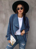 Women Solid Suede Trench Coat