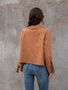 Women Solid Suede Trench Coat