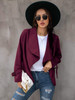Women Solid Suede Trench Coat