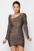 Gold Puff Sleeve Mini Dress