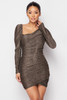 Gold Puff Sleeve Mini Dress
