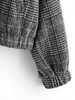 Houndstooth Plaid Teddy Lined Drop Shoulder Jacket