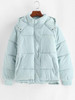 Hooded Raglan Sleeve Pocket Zip Puffer Coat