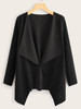 Draped Collar Open Front Coat
