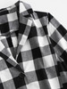 Button Up High Low Slit Plaid Shirt