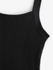 Fleece Lined Ribbed Knit Slim Tank Top